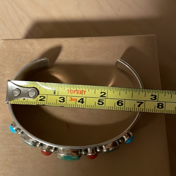 Ray Bennett Native American Turquoise Multi Stone Cuff Bracelet Unisex - Picture 3 of 10